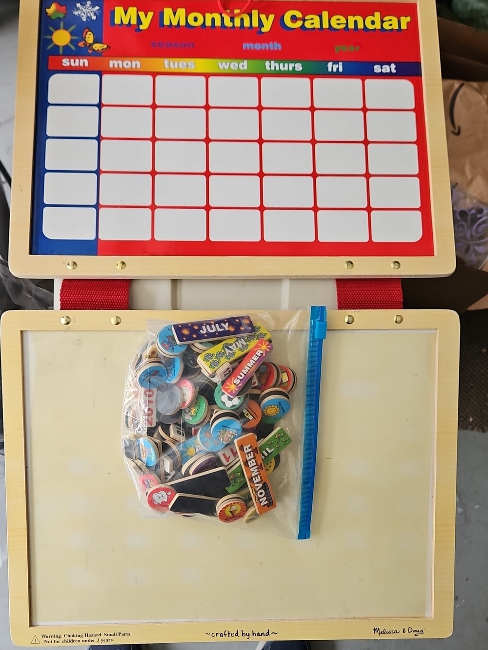 Melissa & Doug Magnetic Calendar Board with ALL of The Pieces.